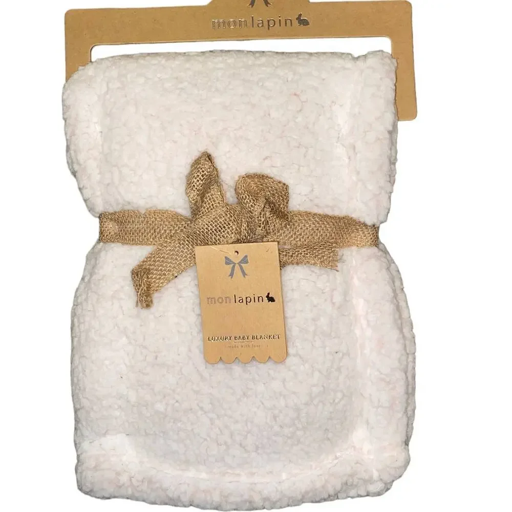 NWT Baby Pink Mon Lapin Fleece Baby Pink Blanket